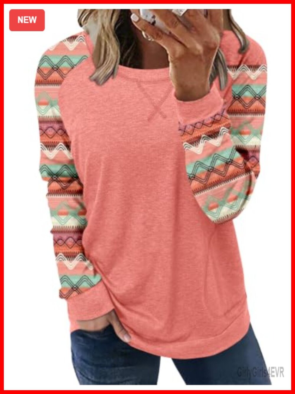 Angerella Women's Loose Fit Pullover Sweatshirt with Pockets Cotton Blend Long